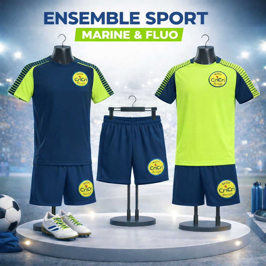 ENSEMBLE ENFANTS MARINE FLUO